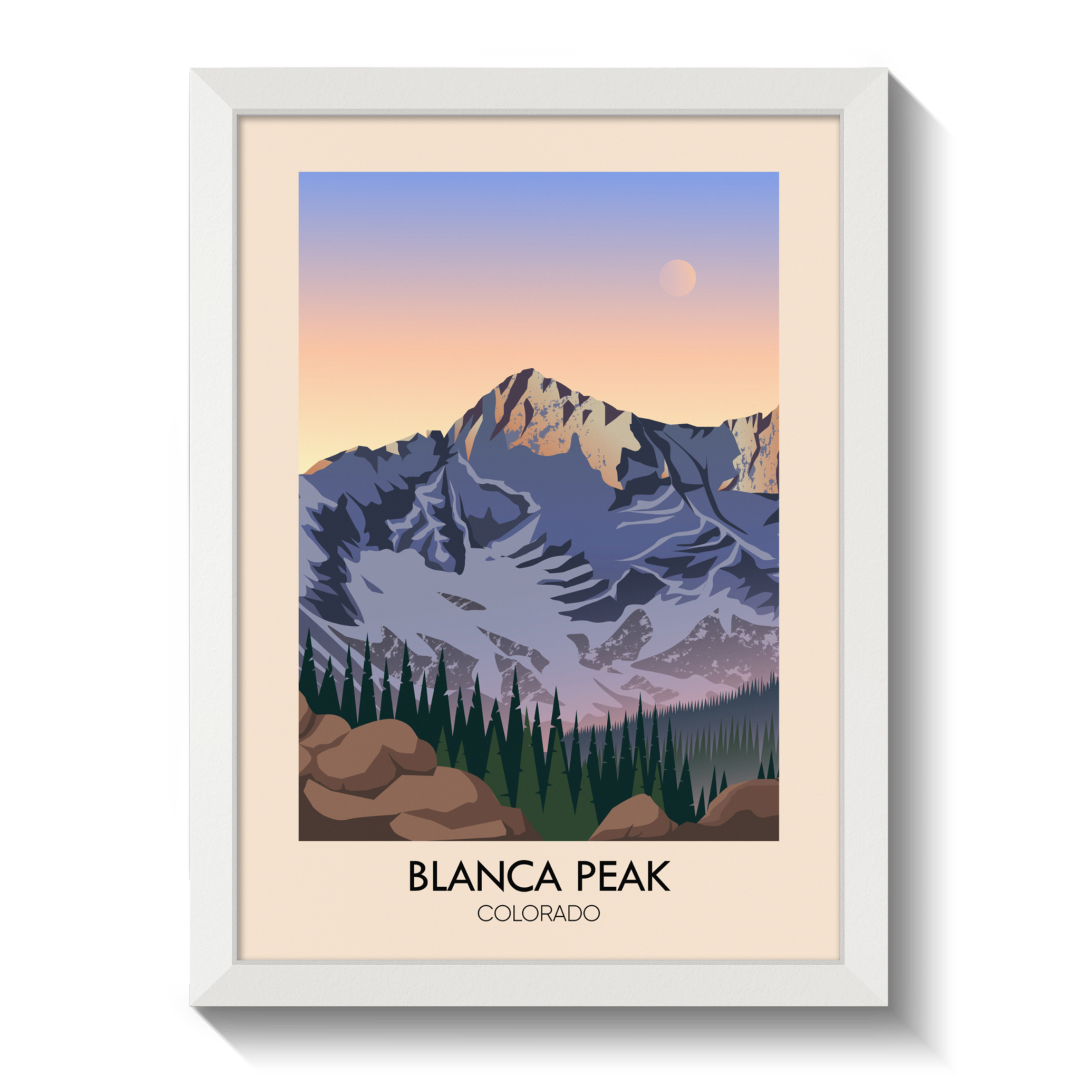 Blanca Peak Colorado USA Travel Poster