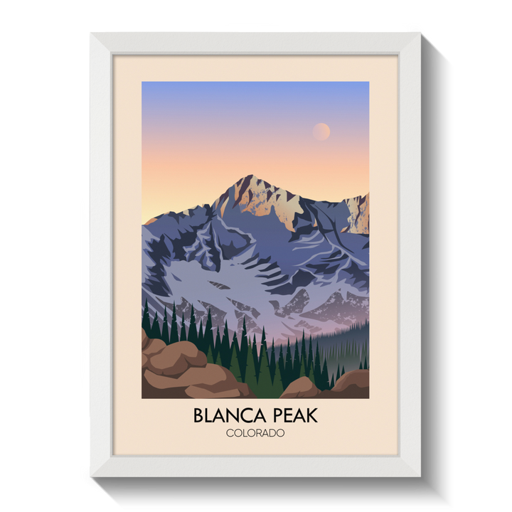 Blanca Peak Colorado USA Travel Poster