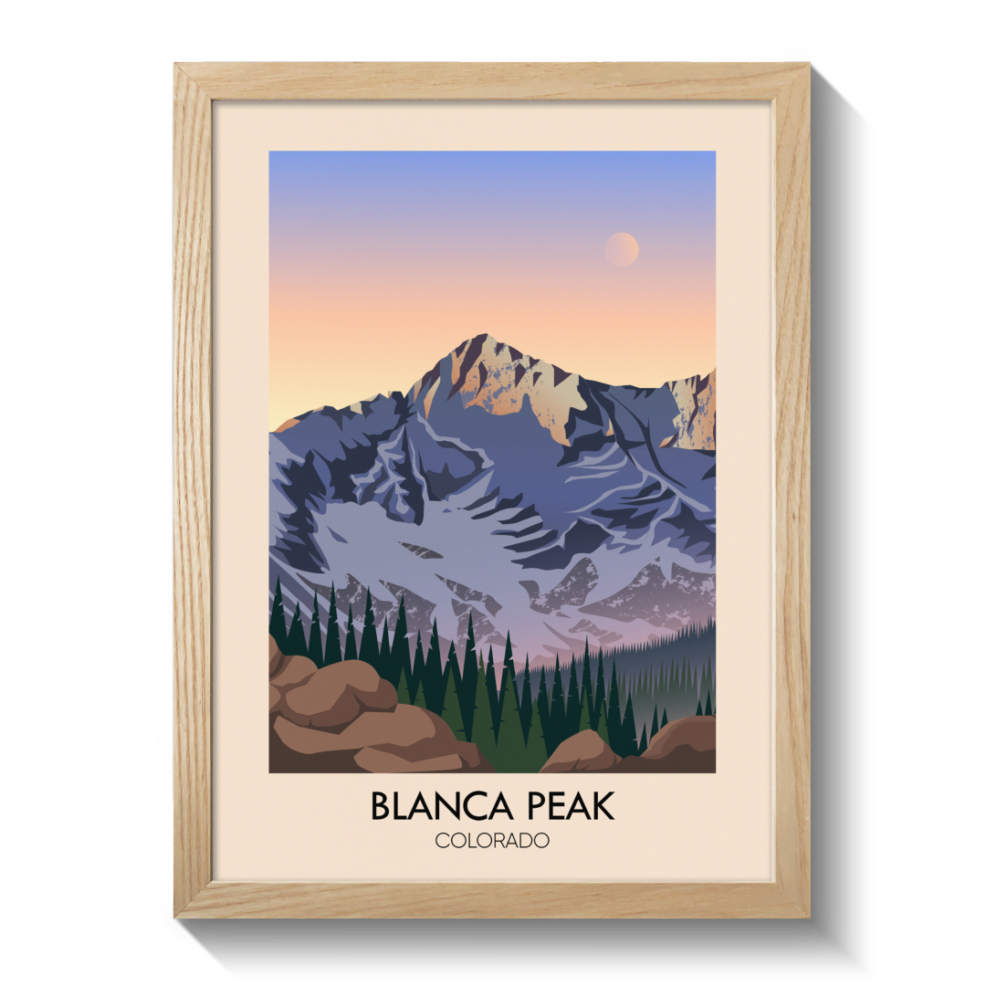 Blanca Peak Colorado USA Travel Poster
