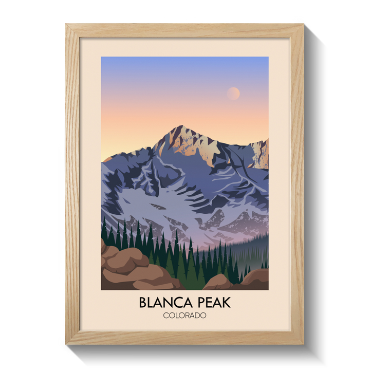 Blanca Peak Colorado USA Travel Poster
