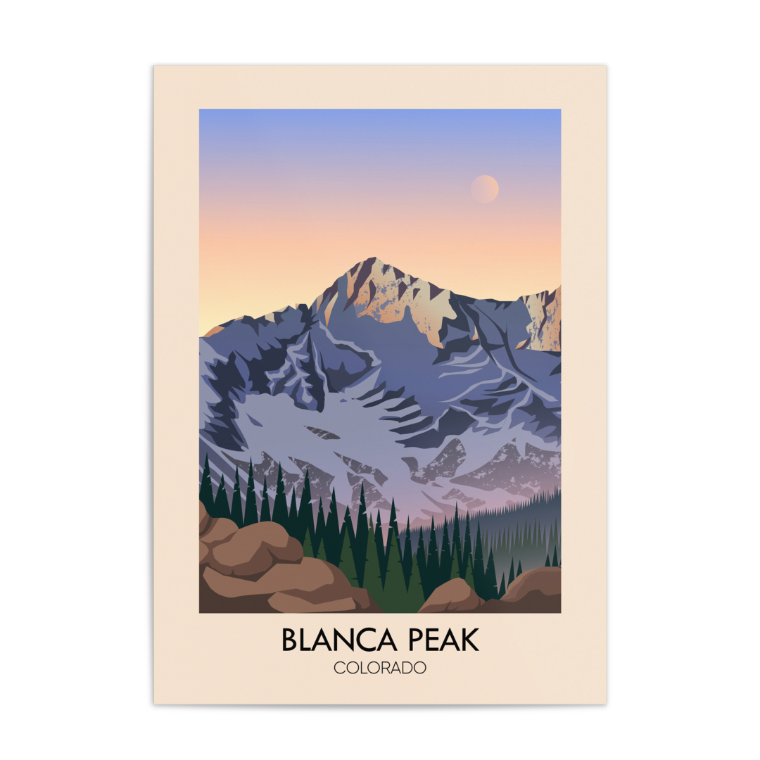 Blanca Peak Colorado USA Travel Poster