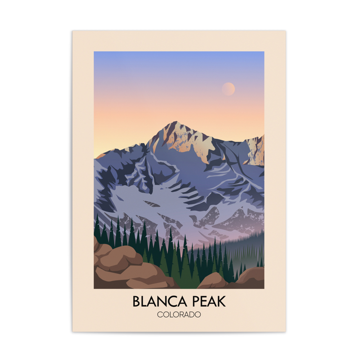Blanca Peak Colorado USA Travel Poster