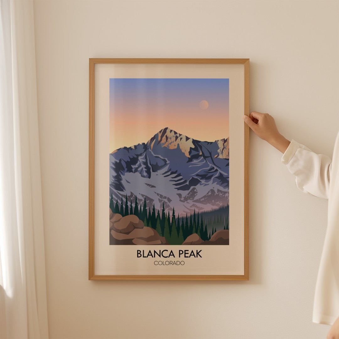 Blanca Peak Colorado USA Travel Poster