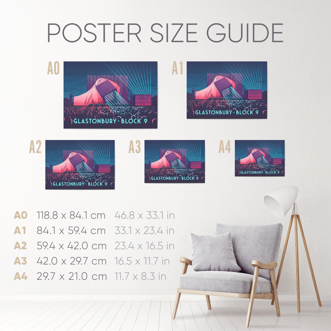 Glastonbury Festival Block 9 Poster