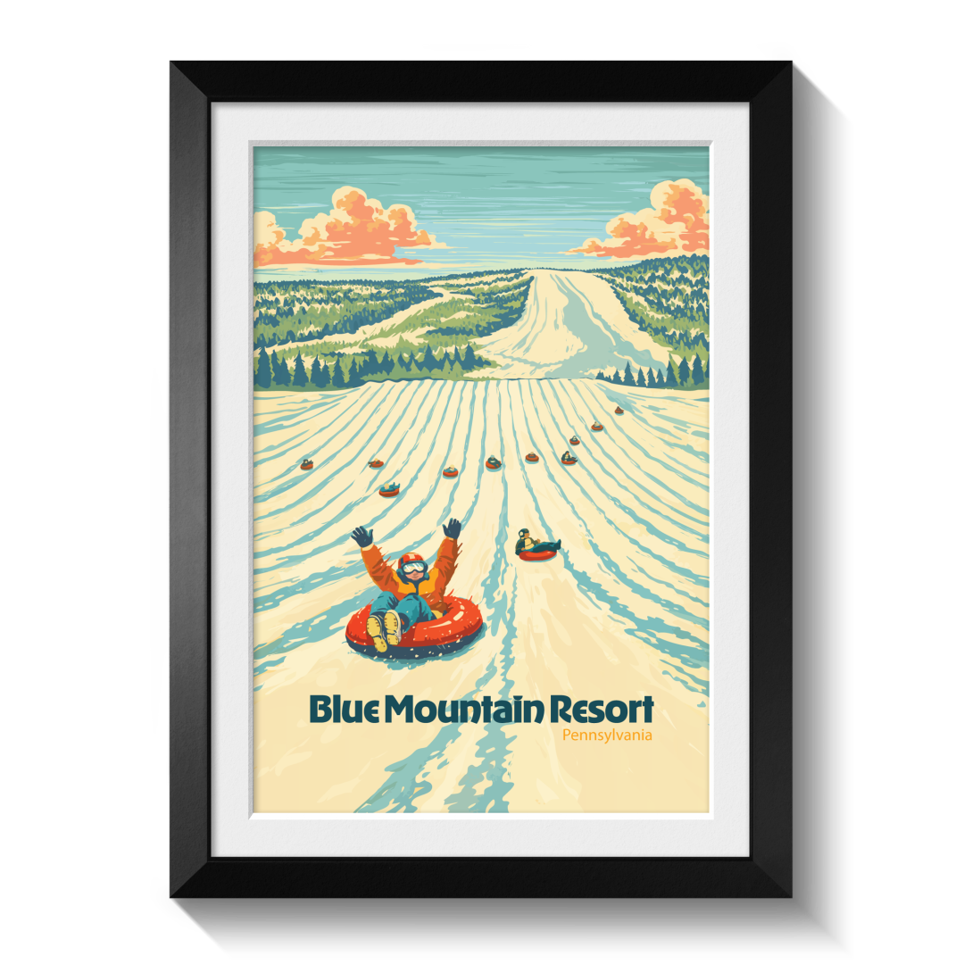 Blue Mountain Pennsylvania USA Ski Resort Travel Poster