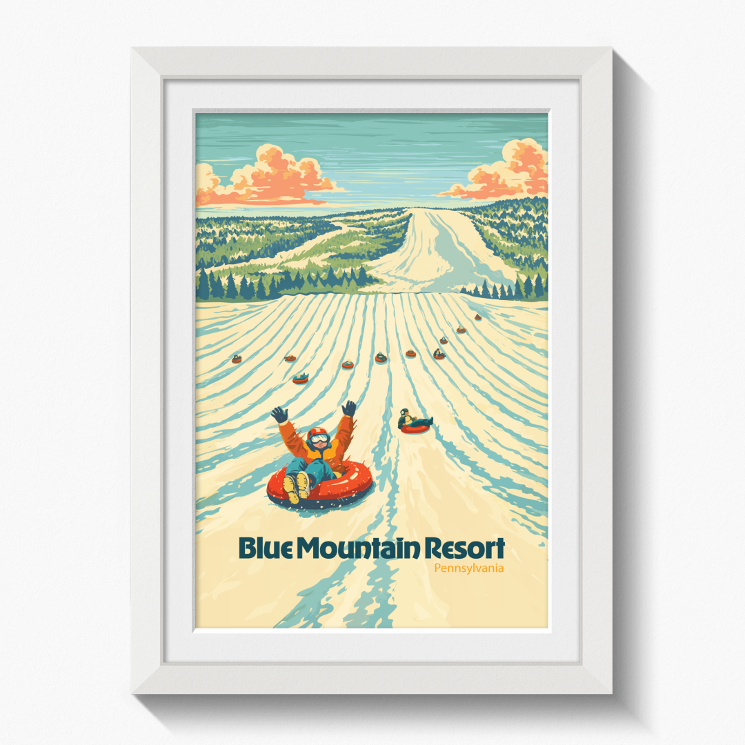 Blue Mountain Pennsylvania USA Ski Resort Travel Poster