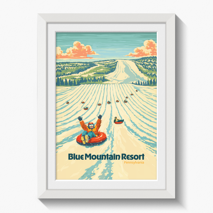 Blue Mountain Pennsylvania USA Ski Resort Travel Poster
