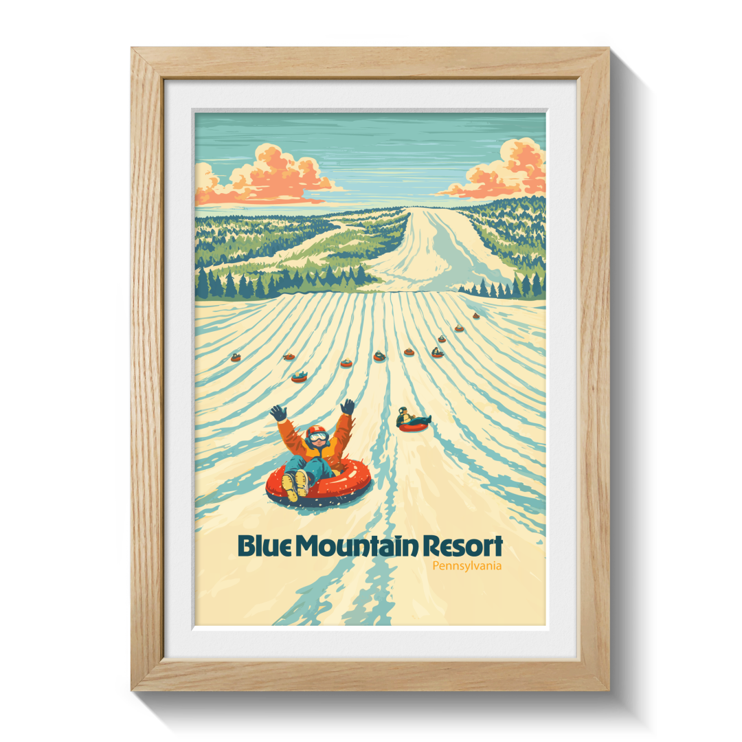 Blue Mountain Pennsylvania USA Ski Resort Travel Poster