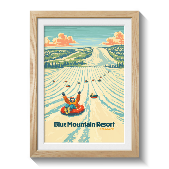 Blue Mountain Pennsylvania USA Ski Resort Travel Poster