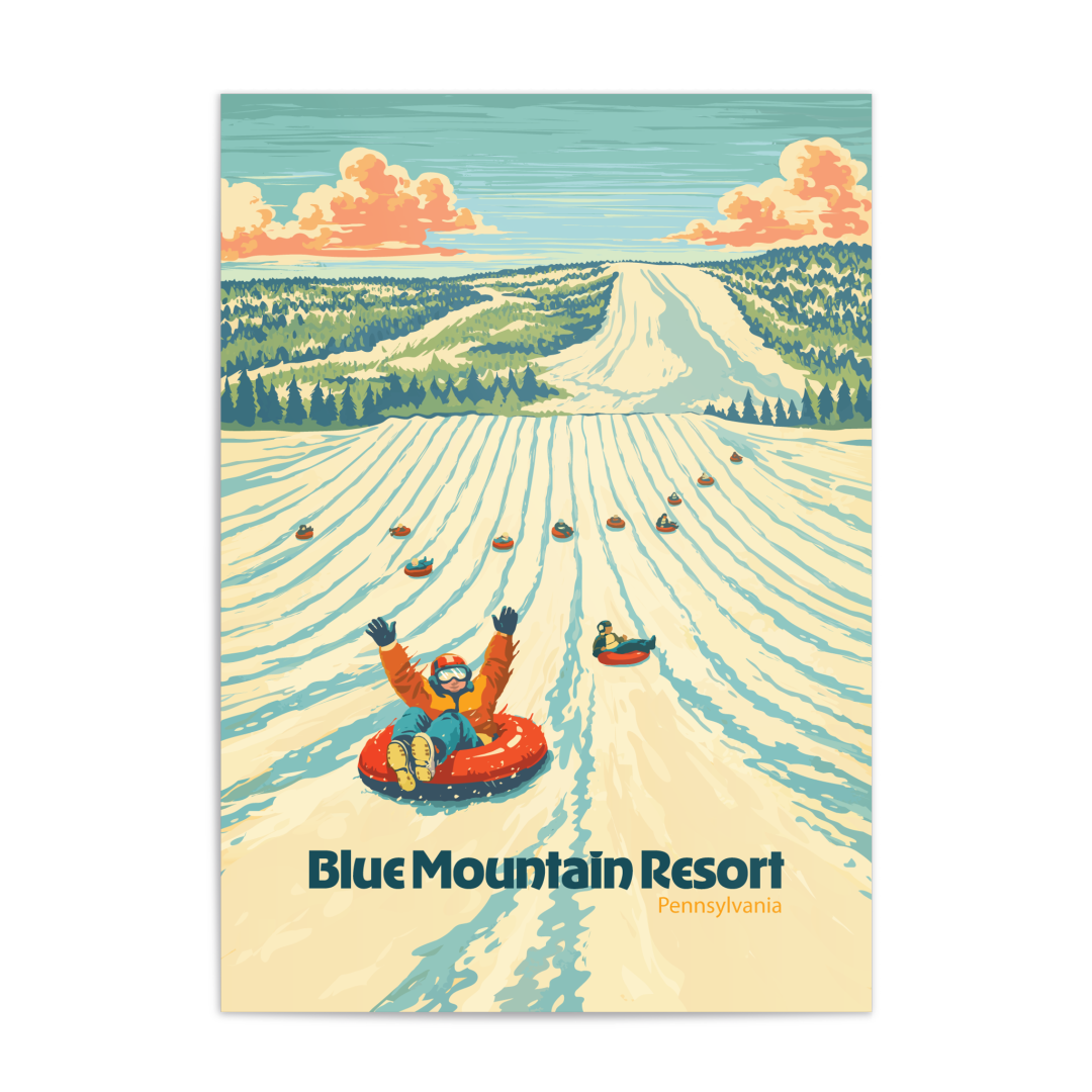 Blue Mountain Pennsylvania USA Ski Resort Travel Poster