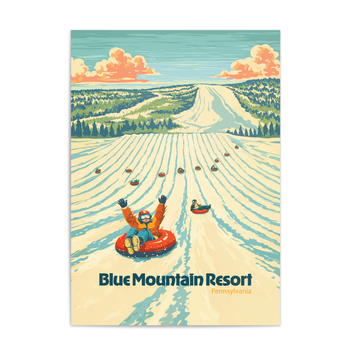 Blue Mountain Pennsylvania USA Ski Resort Travel Poster