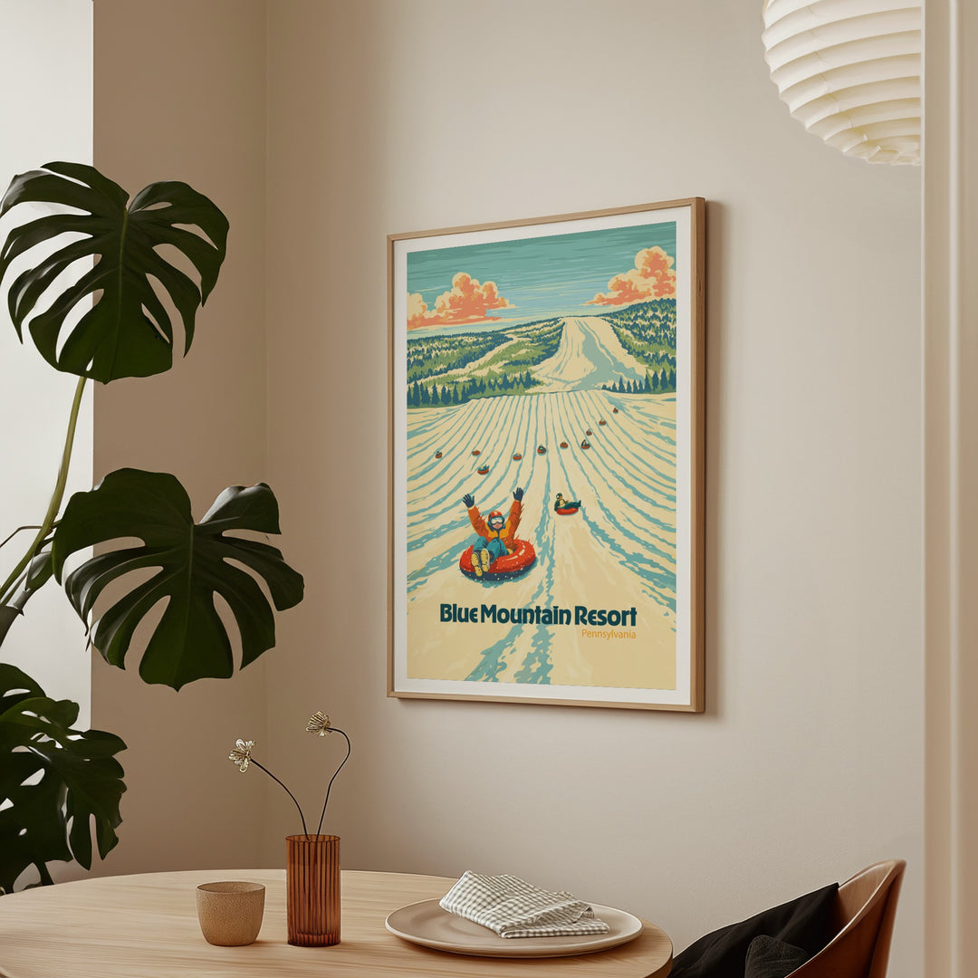 Blue Mountain Pennsylvania USA Ski Resort Travel Poster