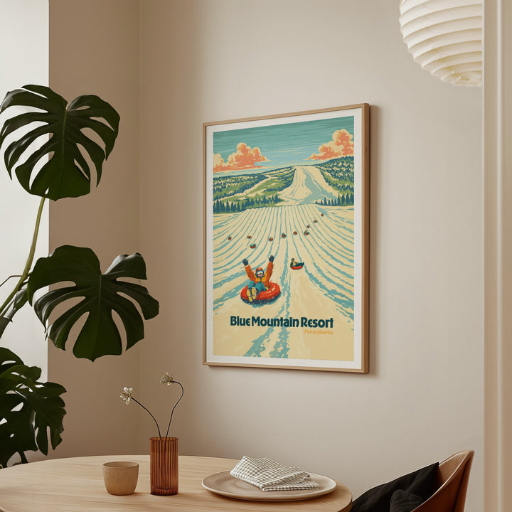 Blue Mountain Pennsylvania USA Ski Resort Travel Poster
