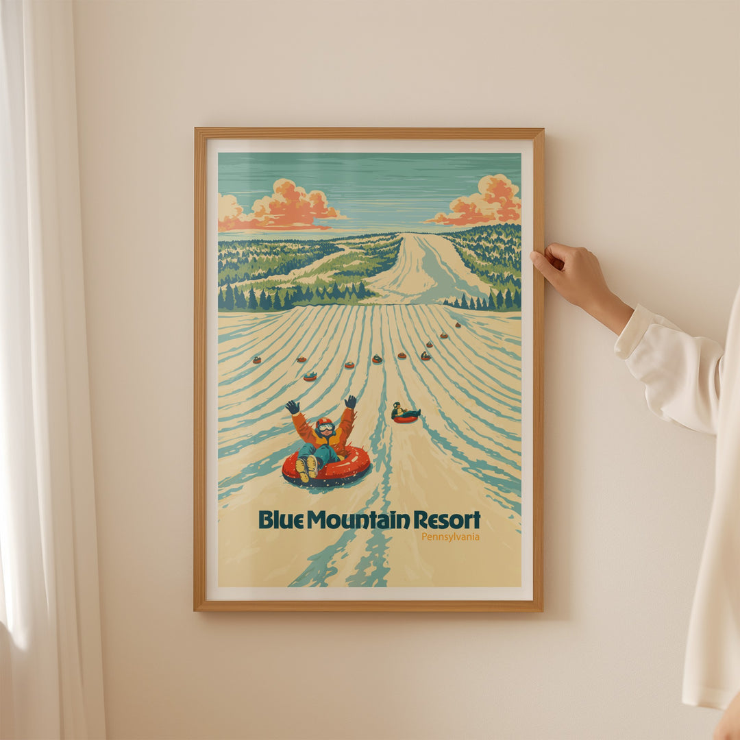 Blue Mountain Pennsylvania USA Ski Resort Travel Poster