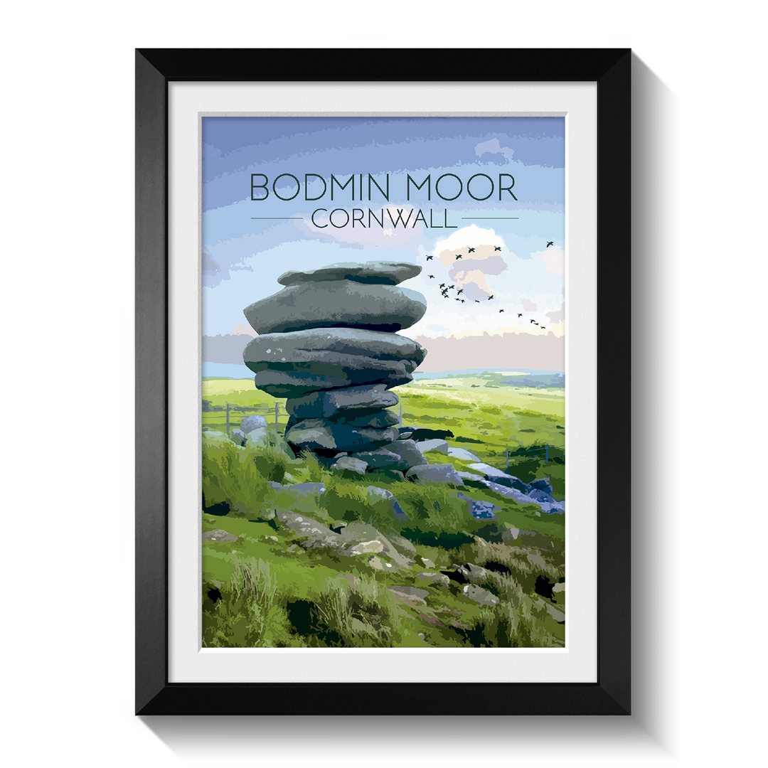 Bodmin Moor Print, Cornwall Travel Poster