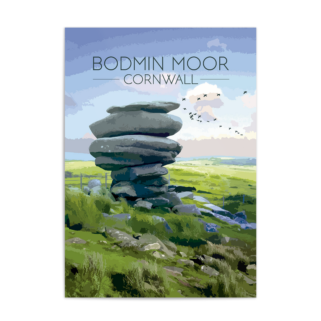 Bodmin Moor Print, Cornwall Travel Poster