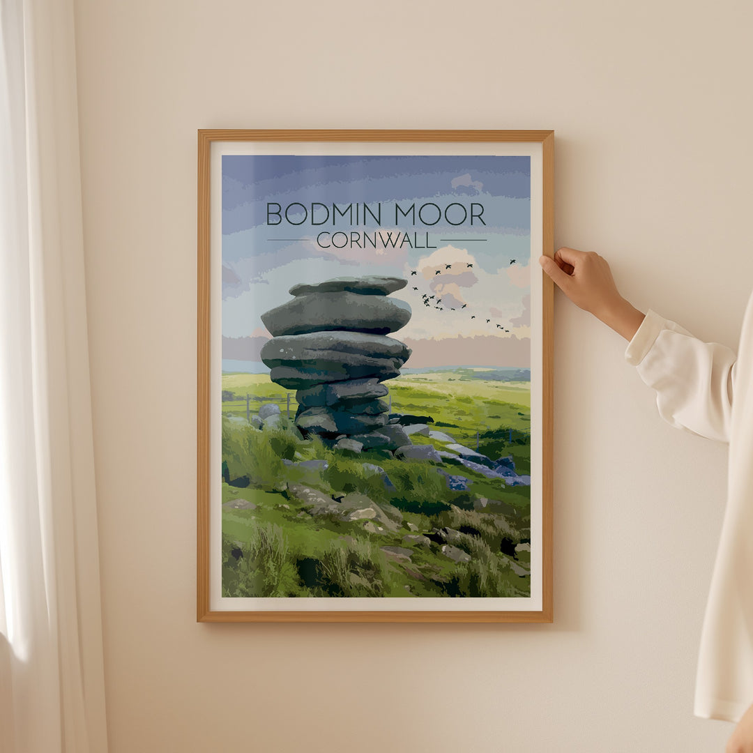 Bodmin Moor Print, Cornwall Travel Poster