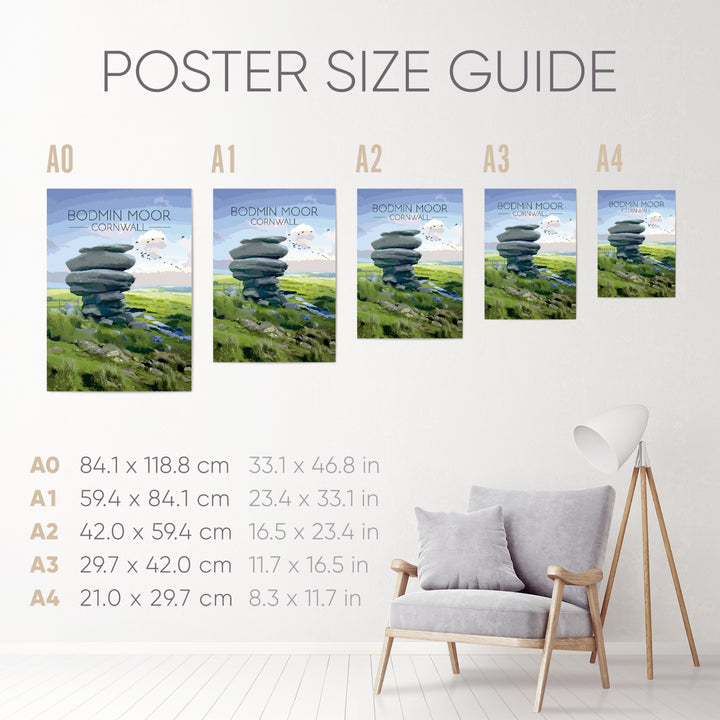 Bodmin Moor Print, Cornwall Travel Poster