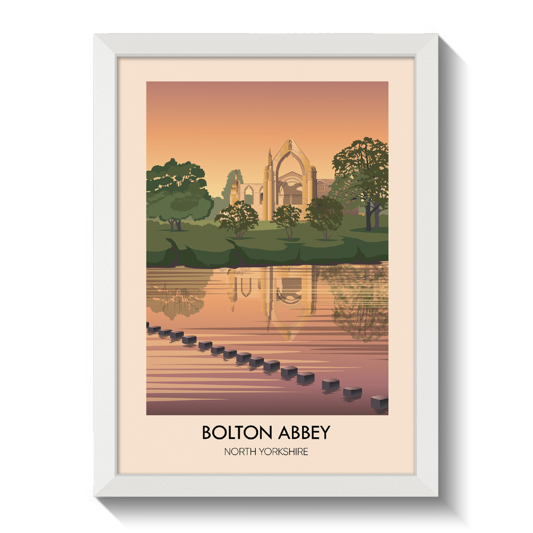 Bolton Abbey  North Yorkshire Travel Poster