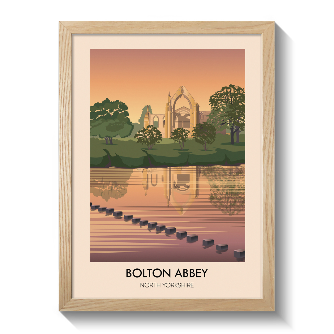Bolton Abbey  North Yorkshire Travel Poster