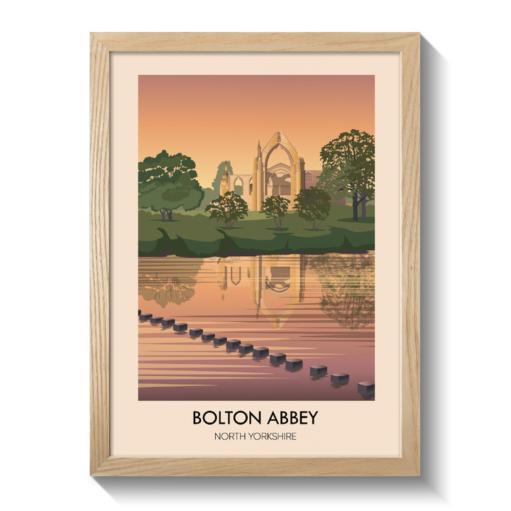 Bolton Abbey  North Yorkshire Travel Poster