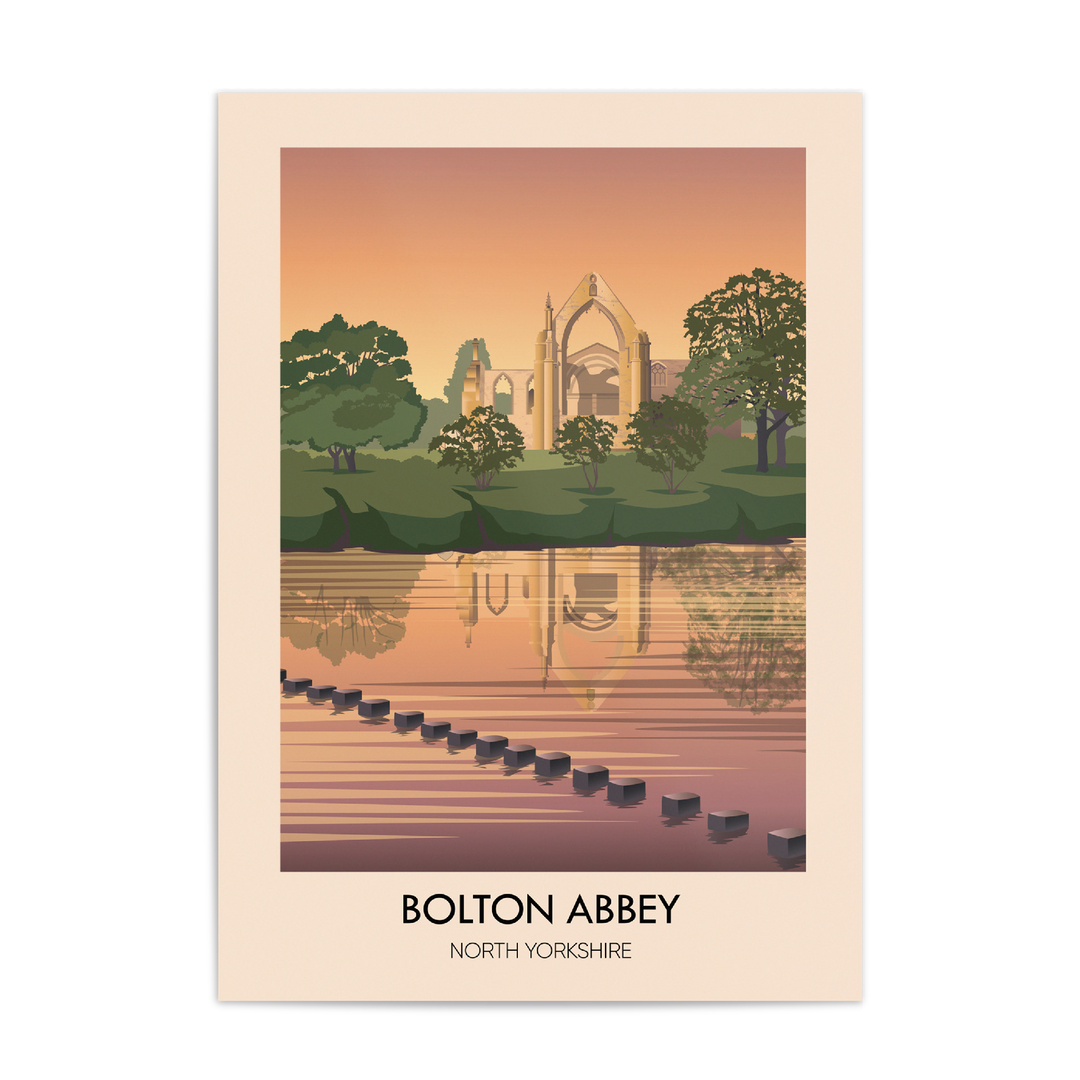 Bolton Abbey  North Yorkshire Travel Poster
