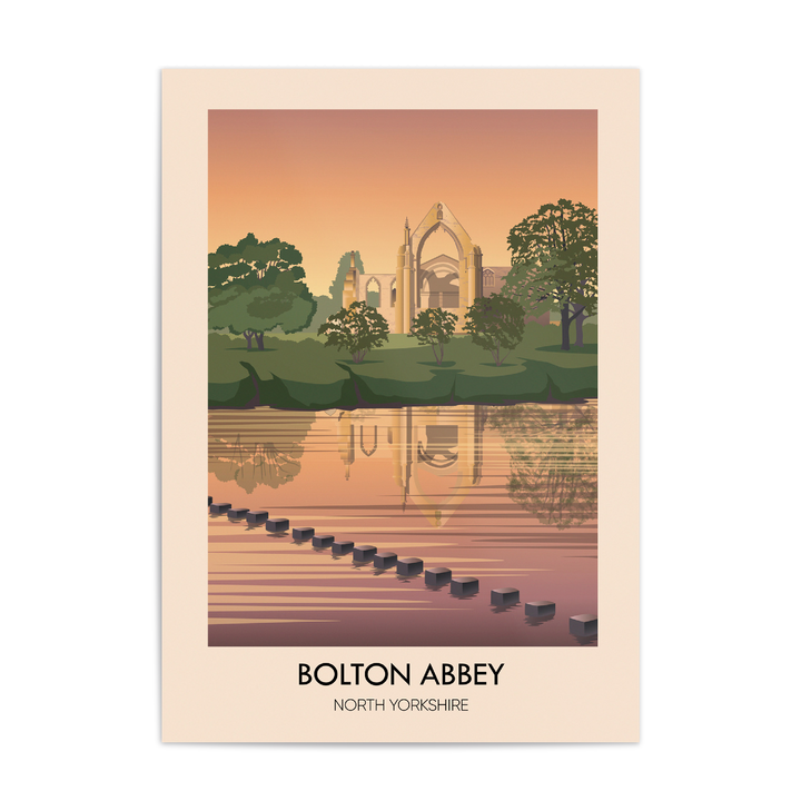 Bolton Abbey  North Yorkshire Travel Poster