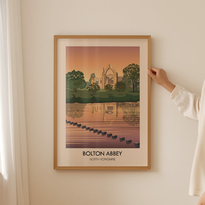 Bolton Abbey  North Yorkshire Travel Poster