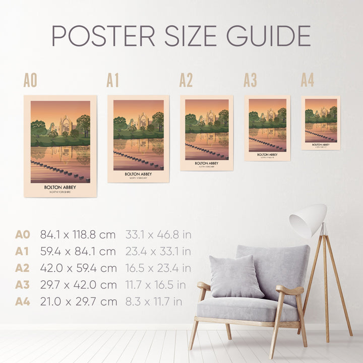 Bolton Abbey  North Yorkshire Travel Poster