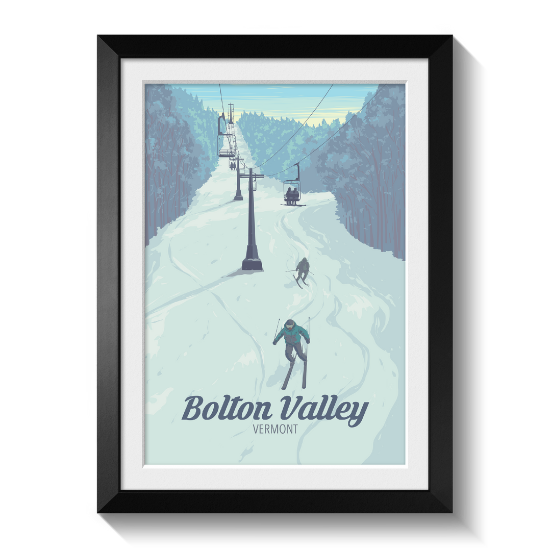 Bolton Valley Vermont USA Ski Resort Travel Poster