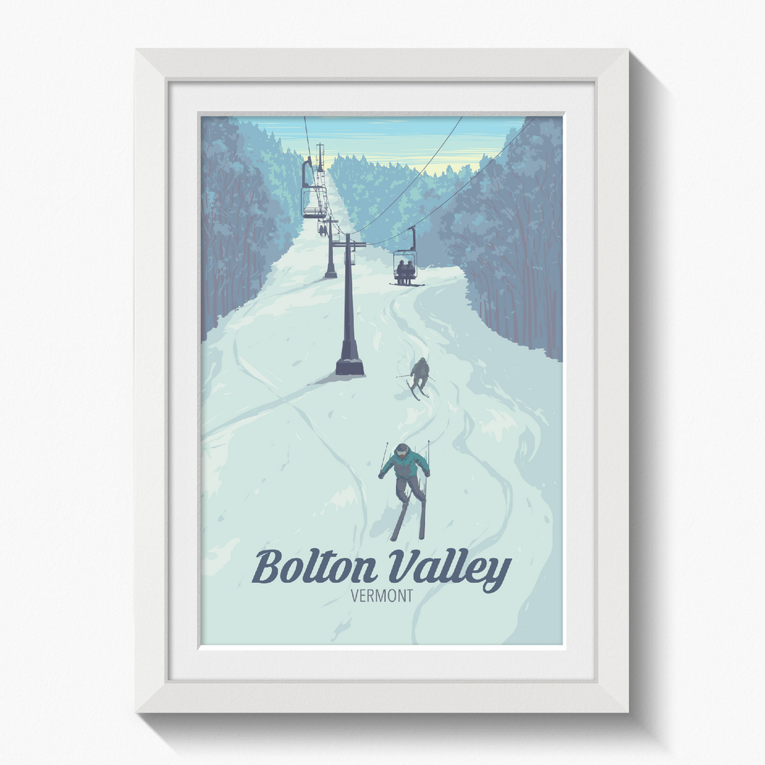 Bolton Valley Vermont USA Ski Resort Travel Poster