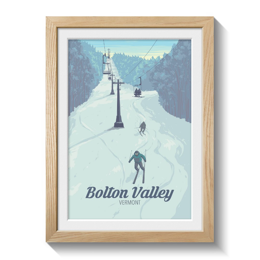 Bolton Valley Vermont USA Ski Resort Travel Poster
