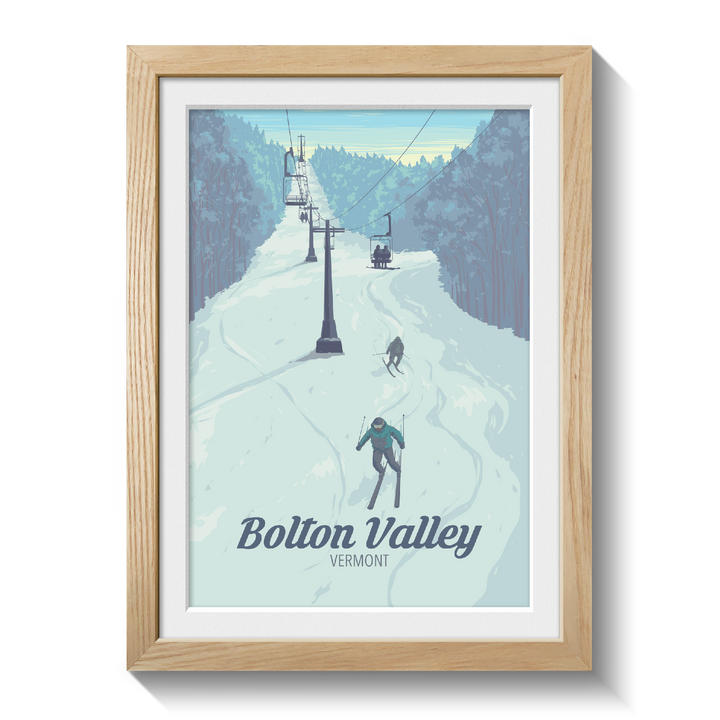 Bolton Valley Vermont USA Ski Resort Travel Poster