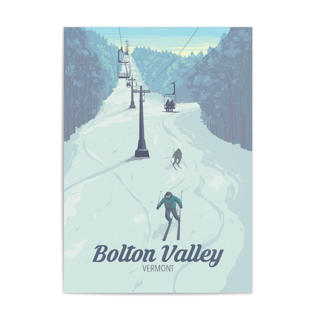 Bolton Valley Vermont USA Ski Resort Travel Poster