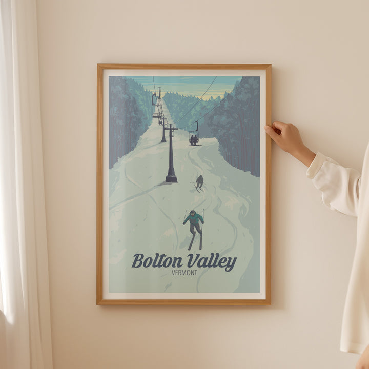 Bolton Valley Vermont USA Ski Resort Travel Poster