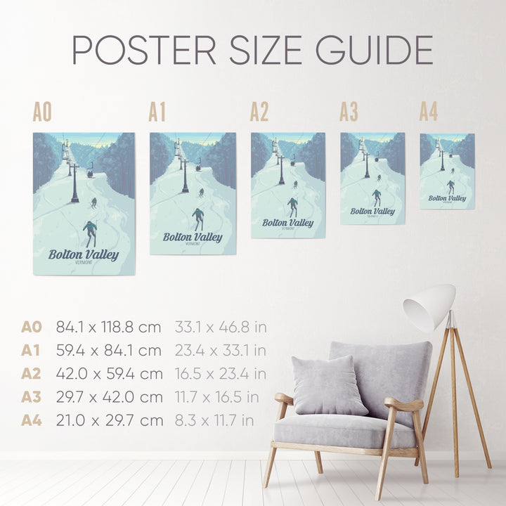 Bolton Valley Vermont USA Ski Resort Travel Poster