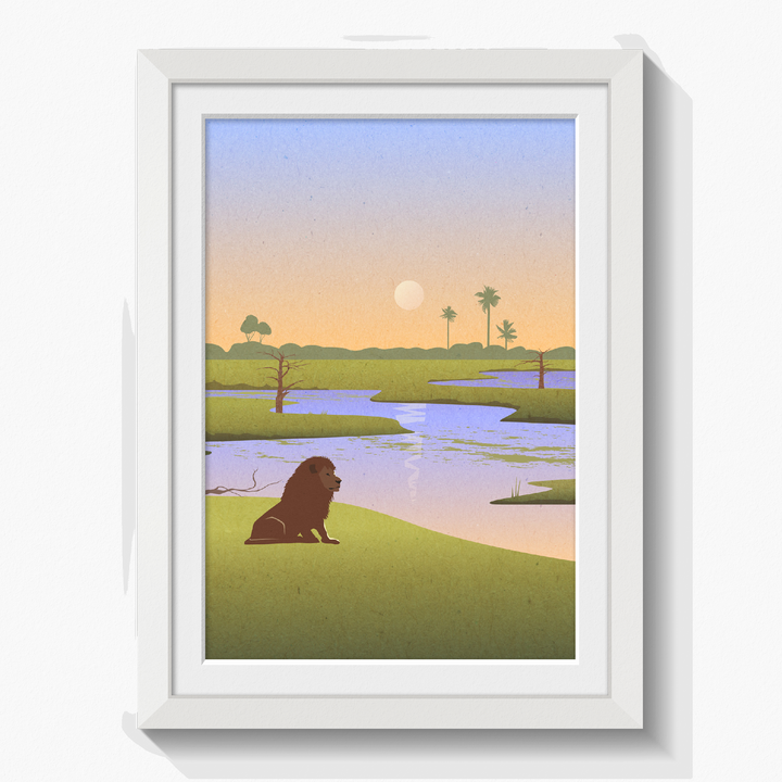 Botswana Safari Nursery Poster