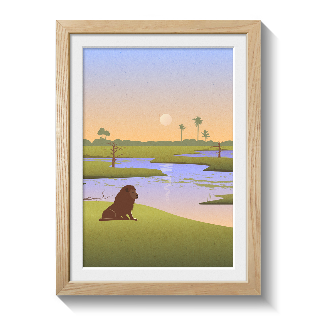 Botswana Safari Nursery Poster
