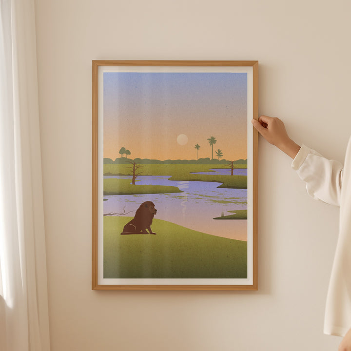 Botswana Safari Nursery Poster