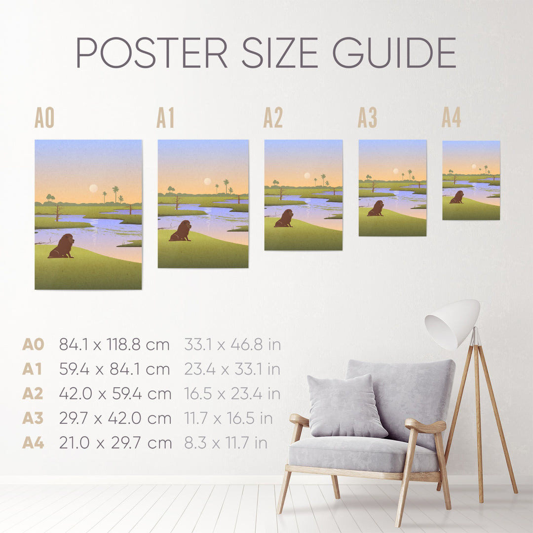 Botswana Safari Nursery Poster