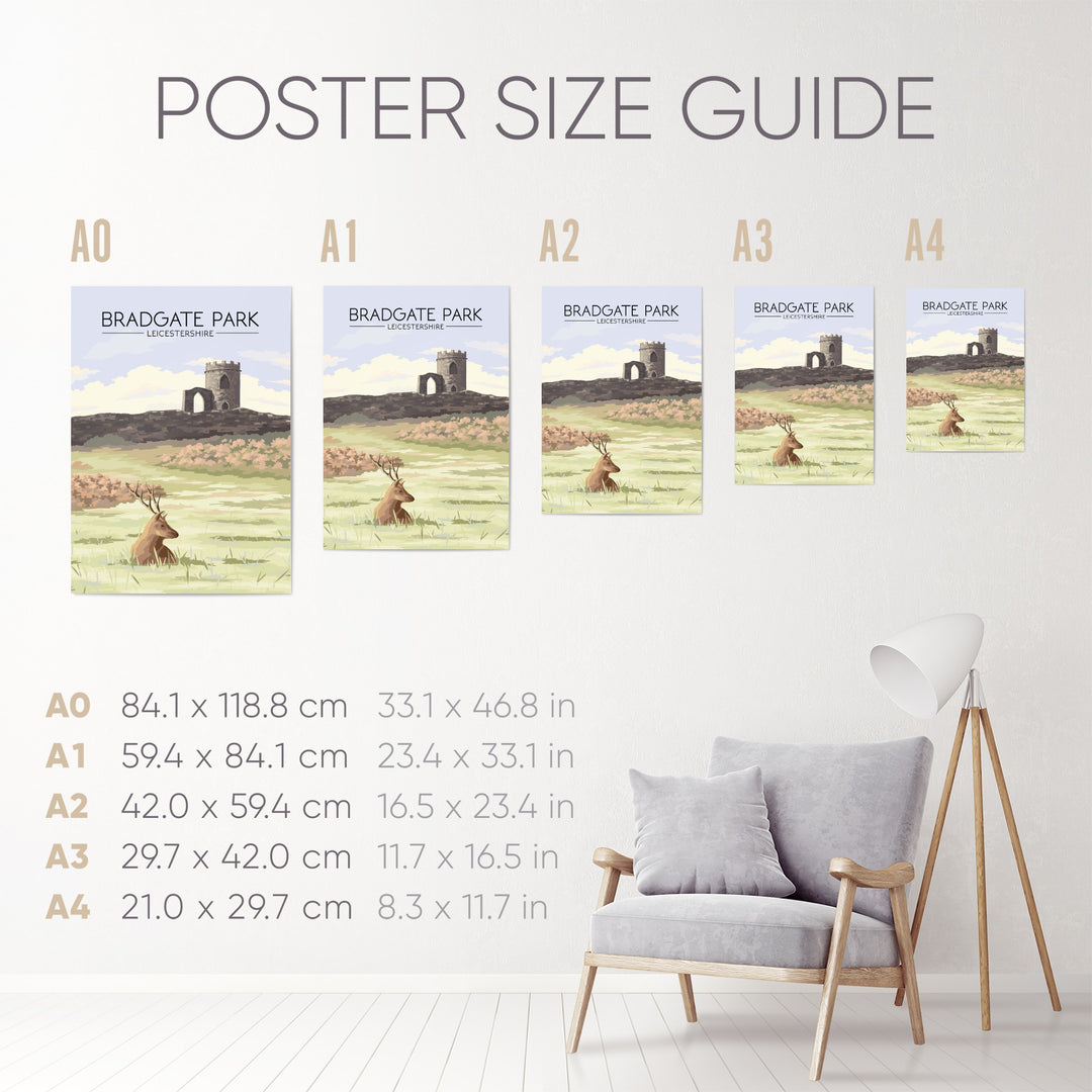 Bradgate Park Leicestershire Travel Poster
