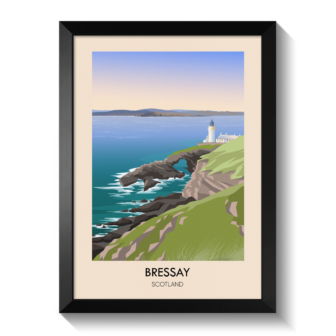Bressay Scotland Travel Poster
