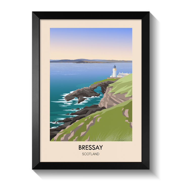 Bressay Scotland Travel Poster
