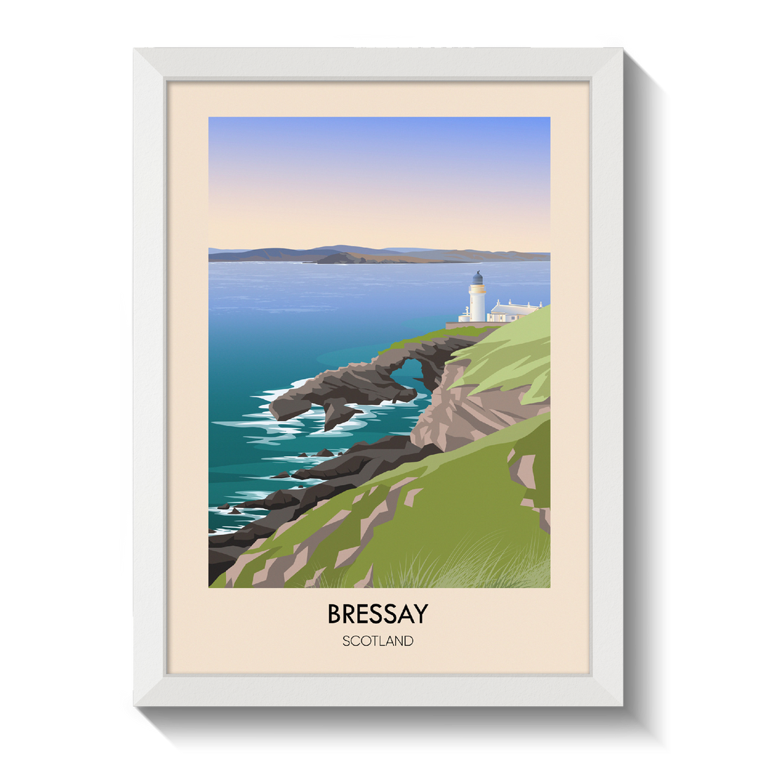 Bressay Scotland Travel Poster