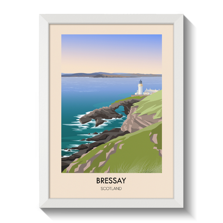 Bressay Scotland Travel Poster