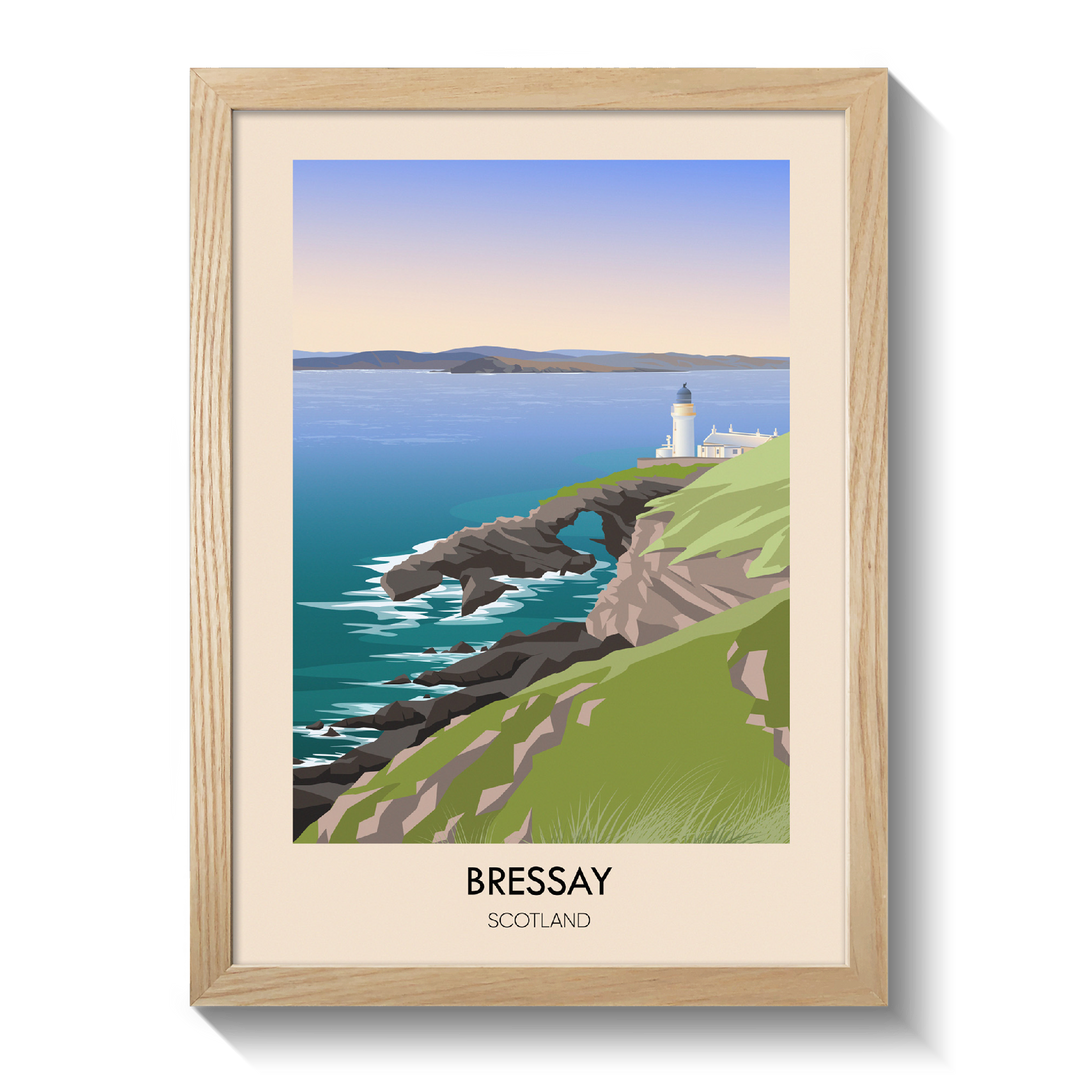 Bressay Scotland Travel Poster