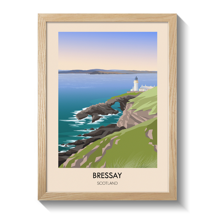 Bressay Scotland Travel Poster