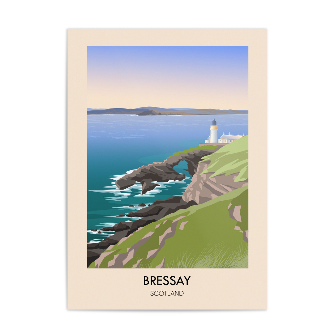 Bressay Scotland Travel Poster