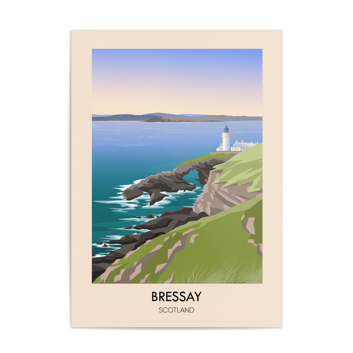 Bressay Scotland Travel Poster