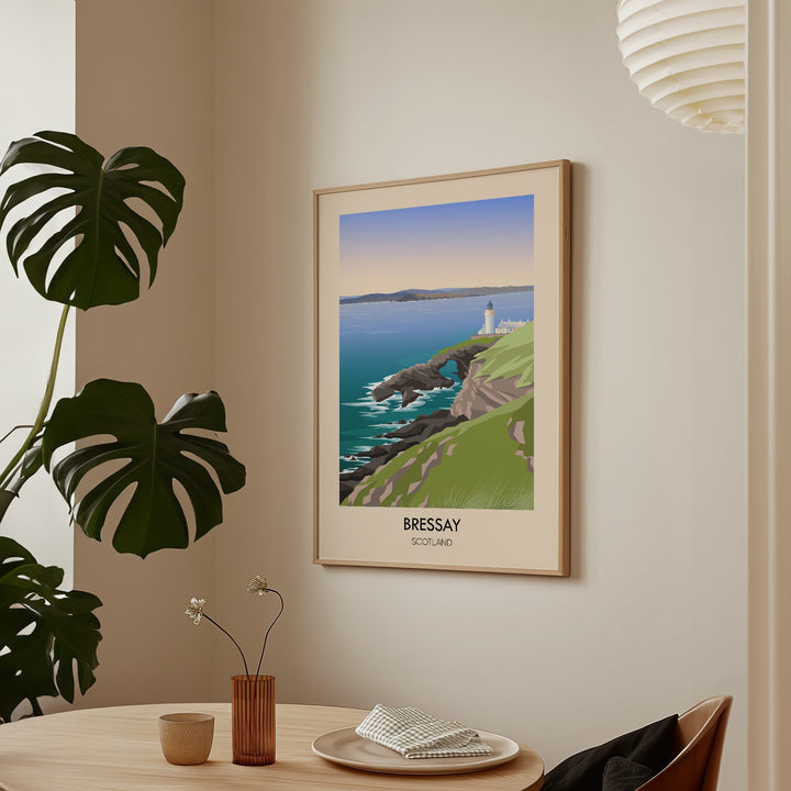 Bressay Scotland Travel Poster